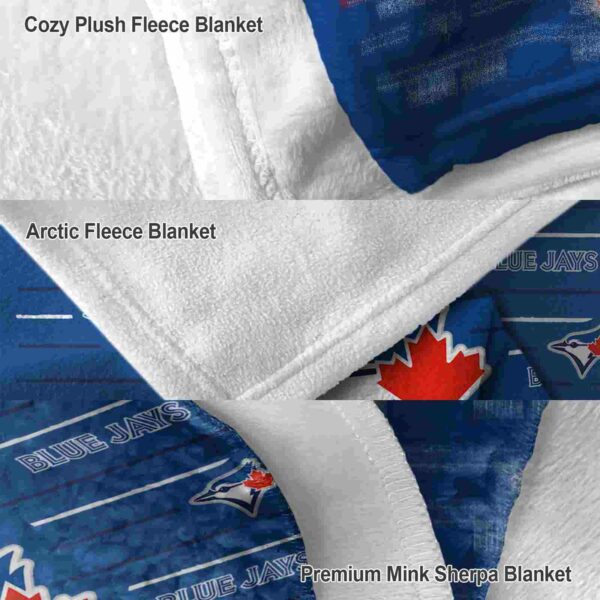 toronto blue jays striped pattern blue blanket premium grade
