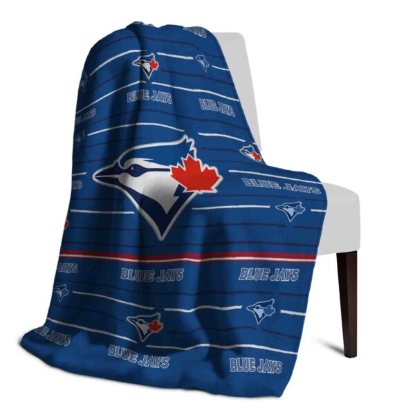 toronto blue jays striped pattern blue blanket top rated