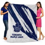 toronto maple leafs brushstrokes blue white blanket fashion forward