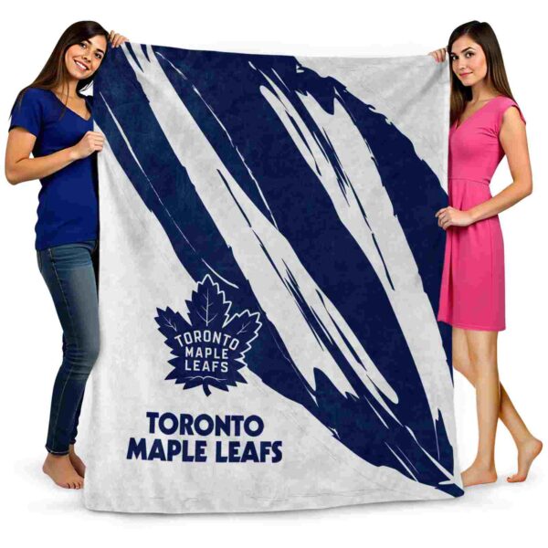 toronto maple leafs brushstrokes blue white blanket fashion forward