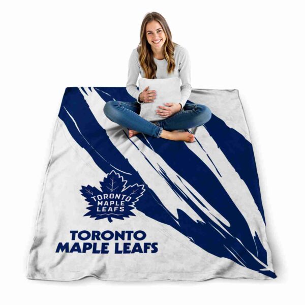 toronto maple leafs brushstrokes blue white blanket high quality