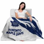 toronto maple leafs brushstrokes blue white blanket latest model