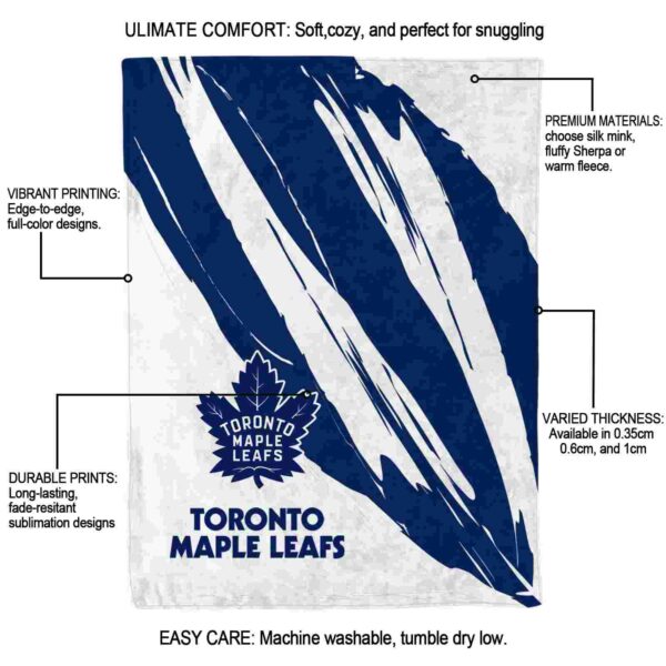 toronto maple leafs brushstrokes blue white blanket new arrival