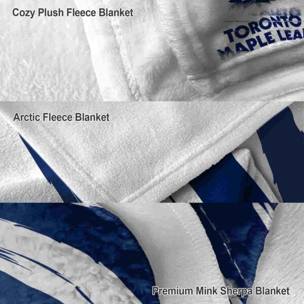 toronto maple leafs brushstrokes blue white blanket premium grade