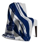 toronto maple leafs brushstrokes blue white blanket top rated