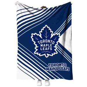 toronto maple leafs diagonal stripes blue blanket best selling