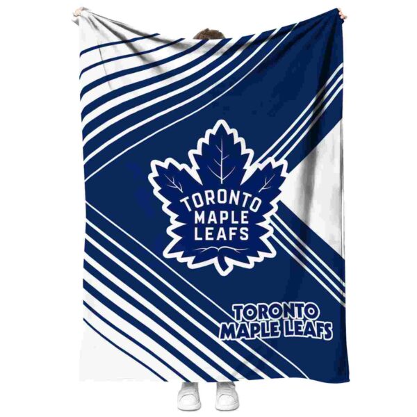 toronto maple leafs diagonal stripes blue blanket best selling