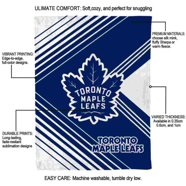 toronto maple leafs diagonal stripes blue blanket new arrival