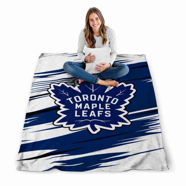 toronto maple leafs paint streaks blue white blanket high quality