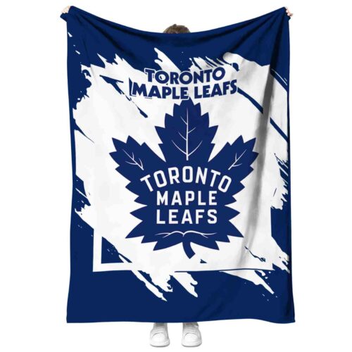 toronto maple leafs splatter effect blue blanket best selling