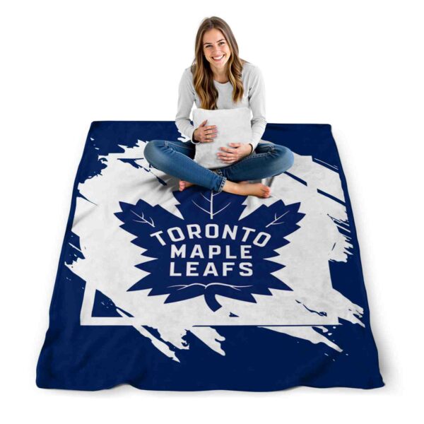 toronto maple leafs splatter effect blue blanket high quality