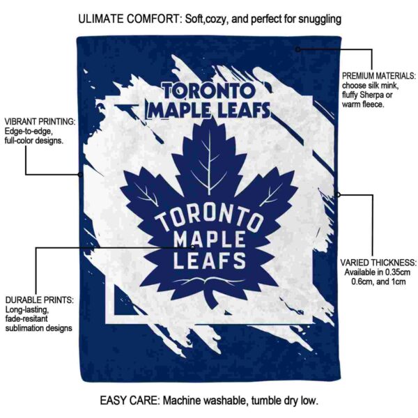 toronto maple leafs splatter effect blue blanket new arrival
