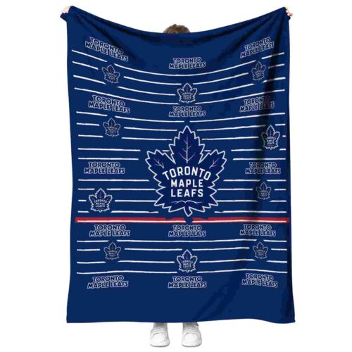 toronto maple leafs striped pattern blue blanket best selling