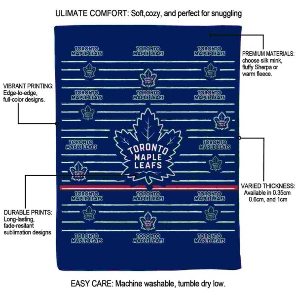 toronto maple leafs striped pattern blue blanket new arrival