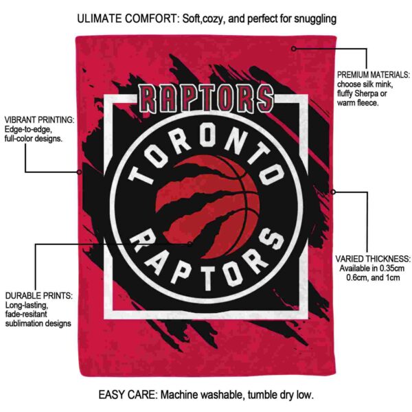 toronto raptors splatter effect red blanket new arrival