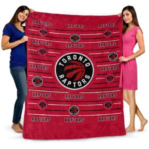 toronto raptors striped pattern red blanket fashion forward