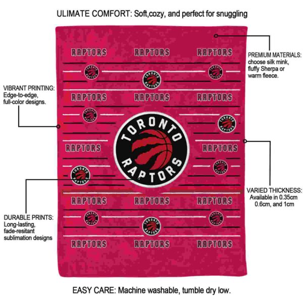 toronto raptors striped pattern red blanket new arrival