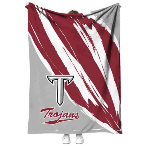troy trojans brushstrokes red white blanket best selling