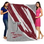 troy trojans brushstrokes red white blanket best selling