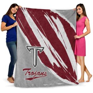 troy trojans brushstrokes red white blanket fashion forward