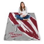 troy trojans brushstrokes red white blanket best selling