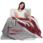 troy trojans brushstrokes red white blanket best selling