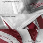 troy trojans brushstrokes red white blanket best selling