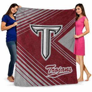 troy trojans diagonal stripes red blanket fashion forward