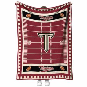 troy trojans football field red blanket best selling