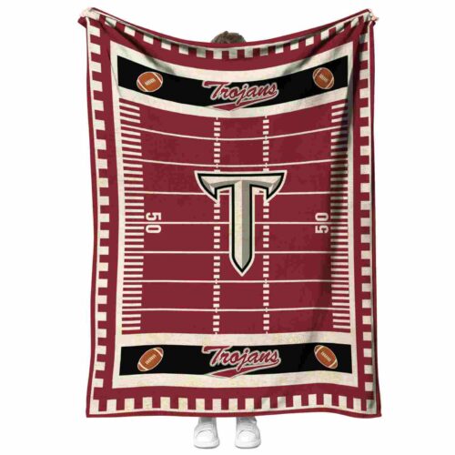 troy trojans football field red blanket best selling