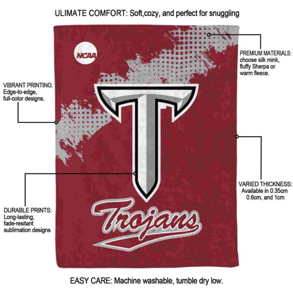 troy trojans grunge texture red blanket new arrival