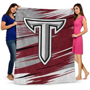 troy trojans paint streaks red white blanket fashion forward