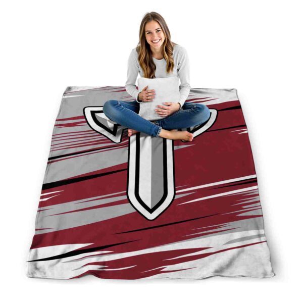 troy trojans paint streaks red white blanket high quality