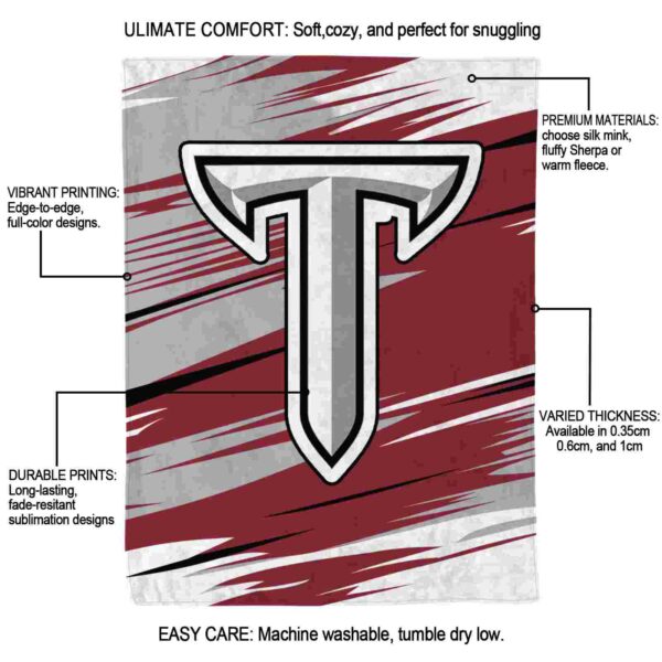troy trojans paint streaks red white blanket new arrival