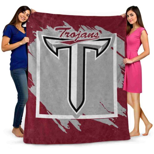 troy trojans splatter effect red blanket fashion forward