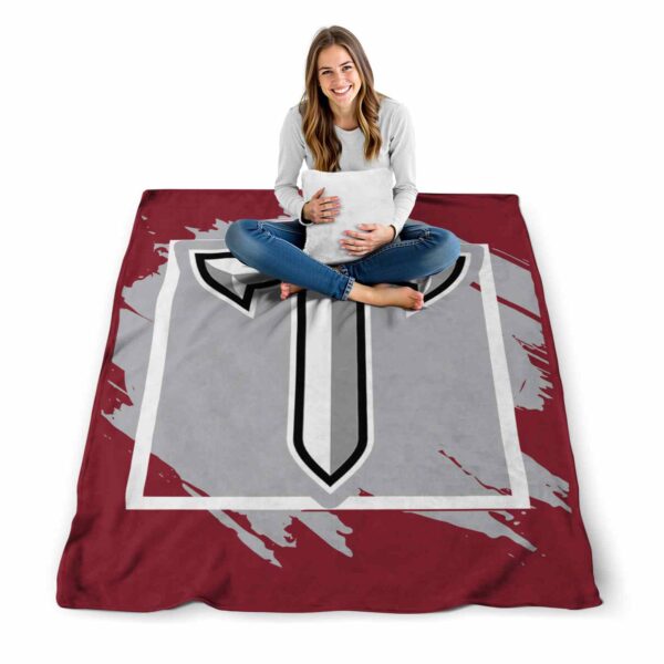 troy trojans splatter effect red blanket high quality