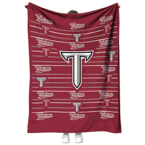 troy trojans striped pattern red blanket best selling