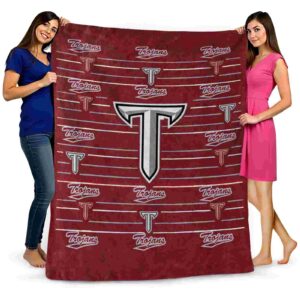 troy trojans striped pattern red blanket fashion forward