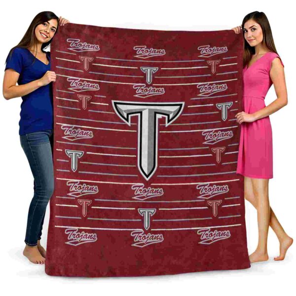 troy trojans striped pattern red blanket fashion forward
