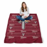troy trojans striped pattern red blanket high quality