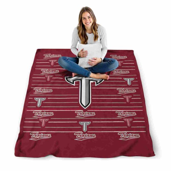 troy trojans striped pattern red blanket high quality