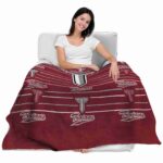 troy trojans striped pattern red blanket latest model