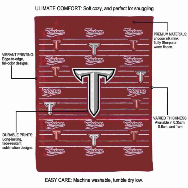 troy trojans striped pattern red blanket new arrival