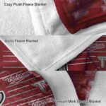 troy trojans striped pattern red blanket premium grade