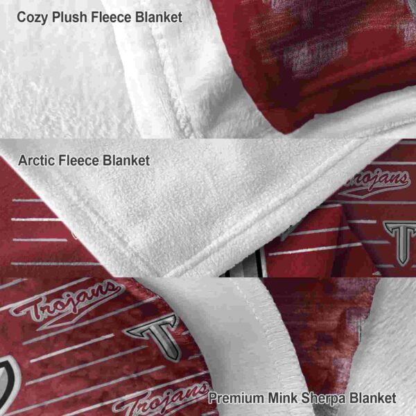 troy trojans striped pattern red blanket premium grade