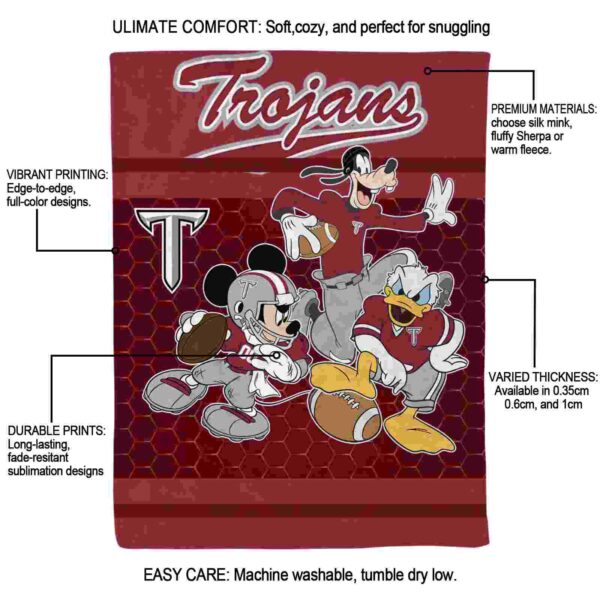 troy trojans three musketeers red blanket new arrival