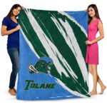 tulane green wave brushstrokes green white blanket best selling