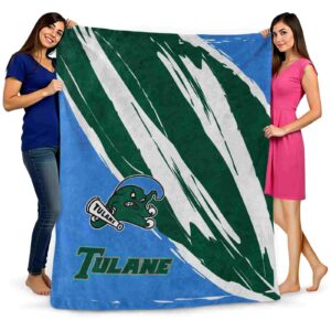 tulane green wave brushstrokes green white blanket fashion forward