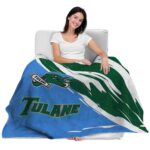 tulane green wave brushstrokes green white blanket best selling