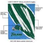 tulane green wave brushstrokes green white blanket best selling